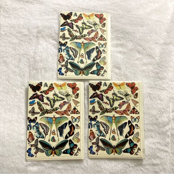 Madame Treacle Lot 3 Blank Greeting Cards Butterflies Print Vintage Collection - Picture 2 of 9